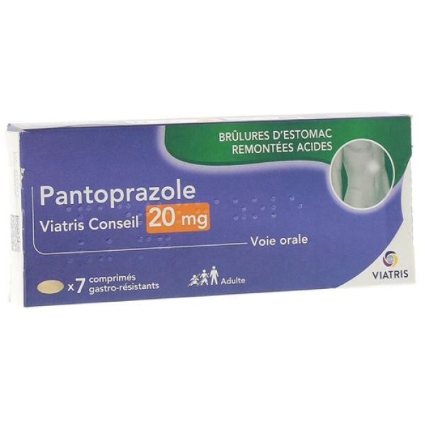 Pantoprazole 20mg brûlure d estomac et remontées acides x7