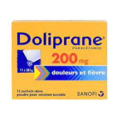 DOLIPRANE 200MG PDR SACH 12