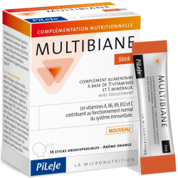 Complément Alimentaire Multibiane Stick Pileje - 14 Sticks&#