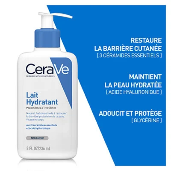 Lait Hydratant Visage et Corps Pour les Peaux Sèches à Très Sèches, 473ml