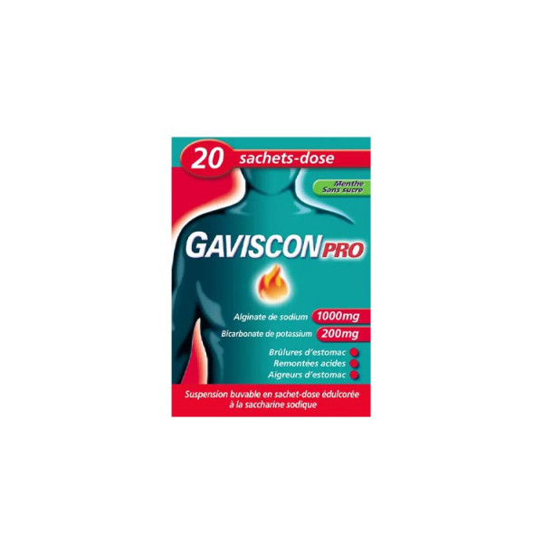 Gaviscon Pro stick Menthe sans sucre