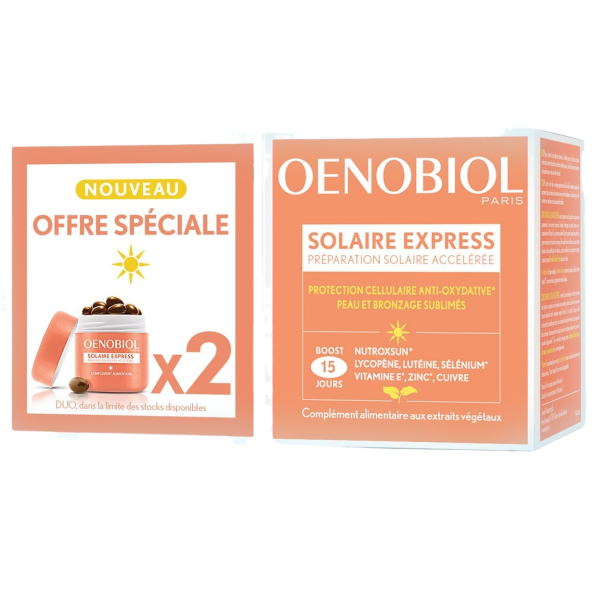 Offre Spéciale Oenobiol Solaire Express 2X15 Caps