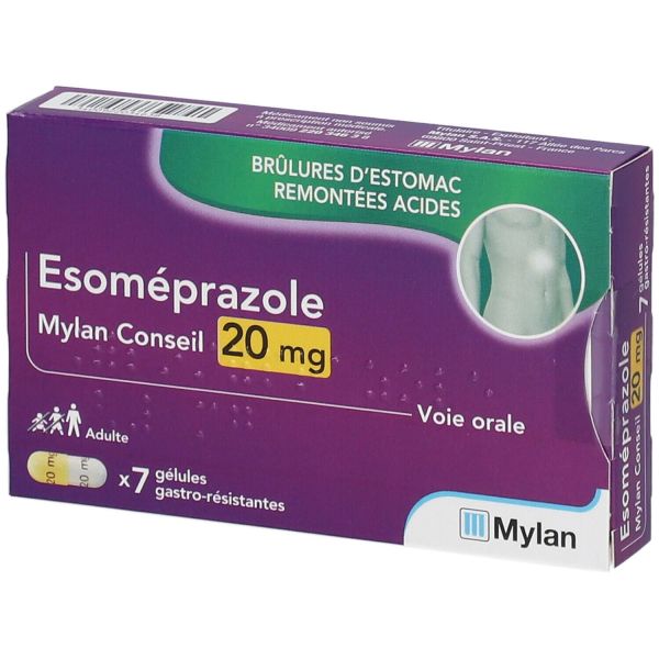 Esoméprazole brûlure d'estomac et remontées acides x7