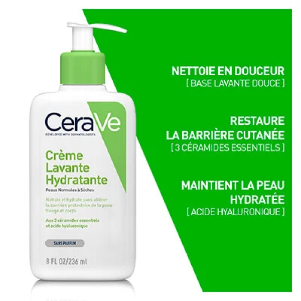 Crème lavante hydratante peaux sèches 473ml