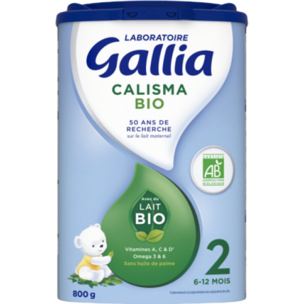 GALLIA Calisma 2 lait 2eme âge bio en poudre de 6 à 12 mois 800g pas cher 