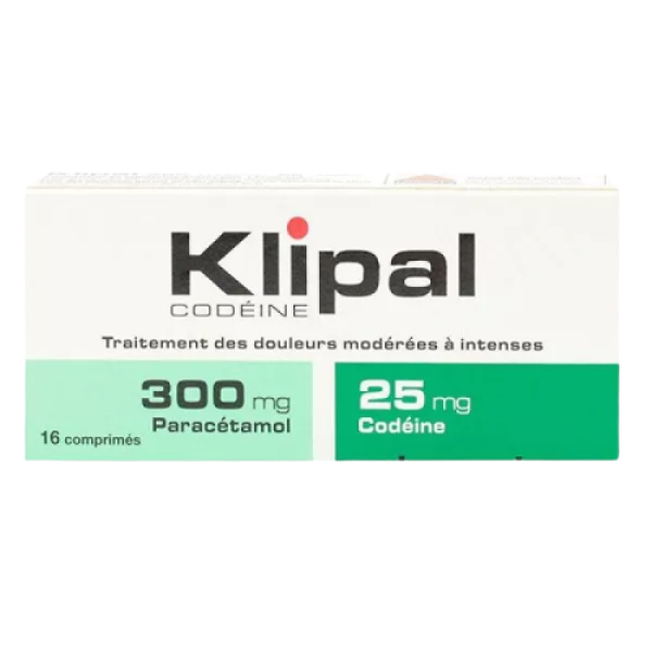 KLIPAL CODEI.300MG/25MG CPR 16